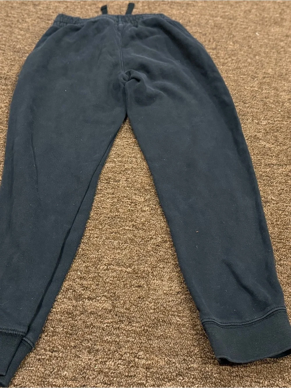 EUC! Nike Kids M Black Jogger Sweatpants White Swoosh pockets track bottoms